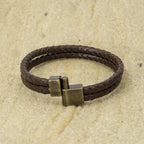 Lederarmband Herren geflochten aus Echtleder mit starkem Magnetverschluss – 10 mm breit | WILLYS JEWELLERY