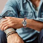 Schwarzes und rotes Lederarmband mit deutscher Handwerkskunst | WILLYS JEWELLERY