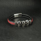 In Deutschland hergestelltes schwarzes und rotes Lederarmband – unvergleichliche Qualität und Stil | WILLYS JEWELLERY