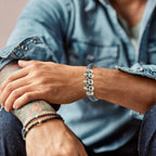 Elegantes schwarzes und blaues Lederarmband: Hochwertiges, benutzerfreundliches Design | WILLYS JEWELLERY