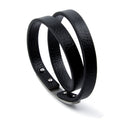 Elegantes Herren Lederarmband schwarz aus Echtleder, Wickelarmband mit Edelstahlverschluss