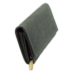 Damen Geldbörse aus Echtleder mit RFID-Schutz, Grau, 18 × 10 × 3,5 cm, florale Prägung, große Lederbörse