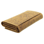 Damen Geldbörse aus Echtleder mit RFID-Schutz, Cognac Braun, 18 × 10 × 3,5 cm, Blumenprägung, 7 Kartenfächer