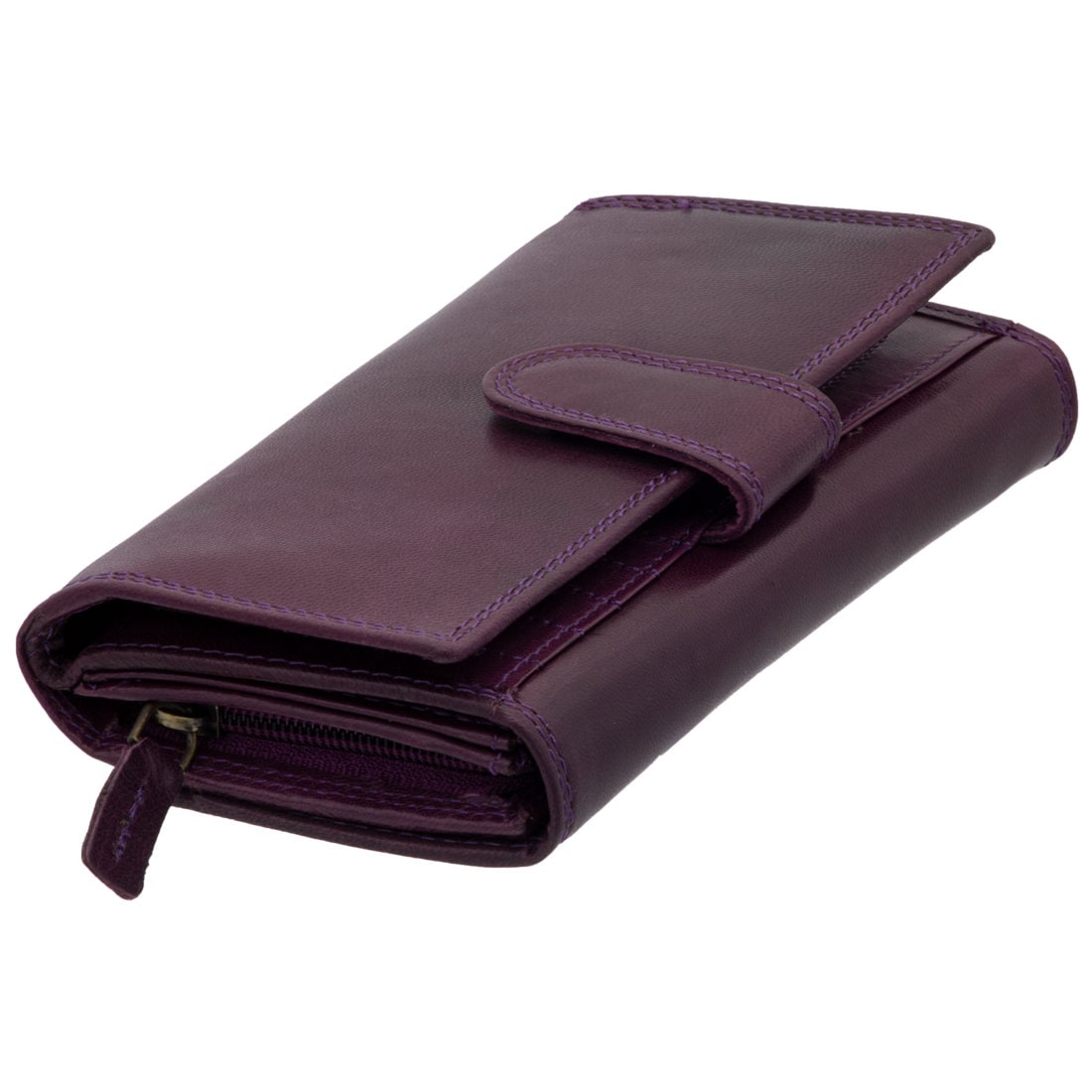 Damen Geldbörse Echtleder Braun mit RFID-Schutz, 17 × 10 × 4 cm, großes Portemonnaie mit 22 Kartenfächern