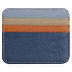 RFID Kartenetui Echtleder Blau – 6 Kartenfächer, 1 Geldscheinfach, Slim Card Holder 11×9×0,5 cm