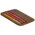 RFID Kartenetui Echtleder Braun – 6 Kartenfächer, 1 Geldscheinfach, Slim Card Holder 11×9×0,5 cm