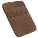 RFID Kartenetui Echtleder Braun – 6 Kartenfächer, 1 Geldscheinfach, Slim Card Holder 11×9×0,5 cm