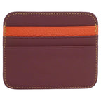 RFID Kartenetui Echtleder Dunkelrot – 6 Kartenfächer, 1 Geldscheinfach, Slim Card Holder 11×9×0,5 cm