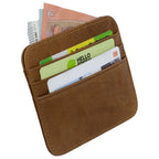 RFID Kartenetui Echtleder Braun – 6 Kartenfächer, 1 Geldscheinfach, Slim Card Holder 11×9×0,5 cm